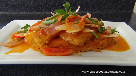 receta de Tacuquinua y Pescado Chorrillana